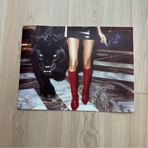 Red Boots Panther Canvas Art Print Poster